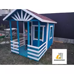 Детский игровой домик из дерева Rondo blue